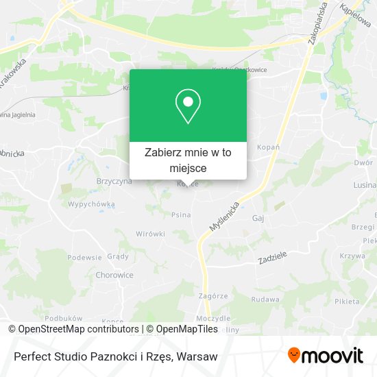 Mapa Perfect Studio Paznokci i Rzęs