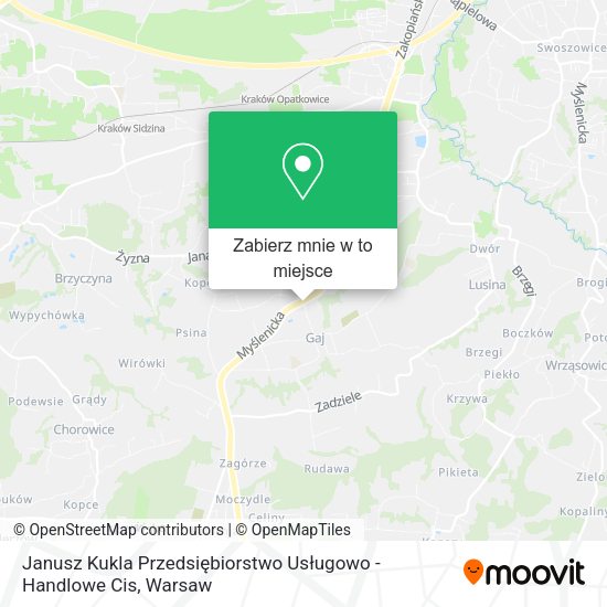 Mapa Janusz Kukla Przedsiębiorstwo Usługowo - Handlowe Cis