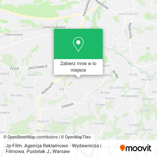 Mapa Jp-Film. Agencja Reklamowo - Wydawnicza i Filmowa. Pustelak J.