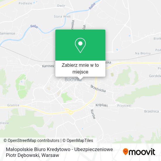 Mapa Małopolskie Biuro Kredytowo - Ubezpieczeniowe Piotr Dębowski