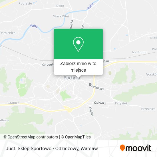 Mapa Just. Sklep Sportowo - Odzieżowy