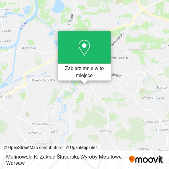 Mapa Malinowski K. Zakład Ślusarski, Wyroby Metalowe