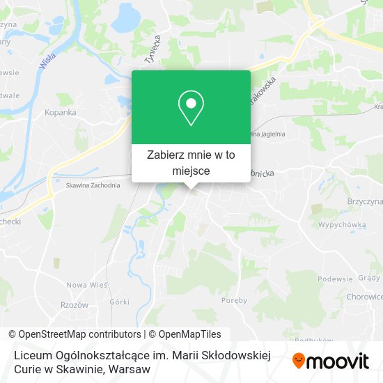 Mapa Liceum Ogólnokształcące im. Marii Skłodowskiej Curie w Skawinie