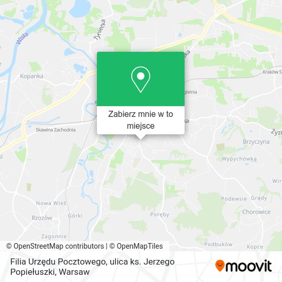 Mapa Filia Urzędu Pocztowego, ulica ks. Jerzego Popiełuszki