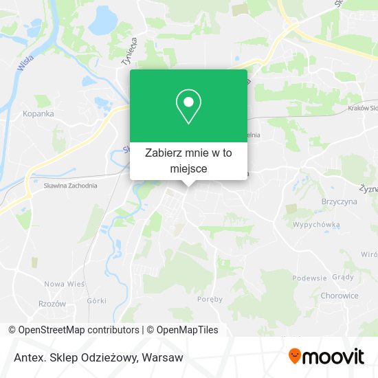 Mapa Antex. Sklep Odzieżowy