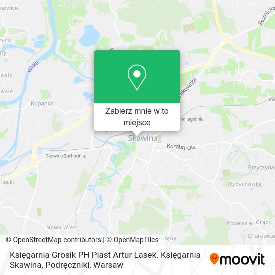 Mapa Księgarnia Grosik PH Piast Artur Lasek. Księgarnia Skawina, Podręczniki