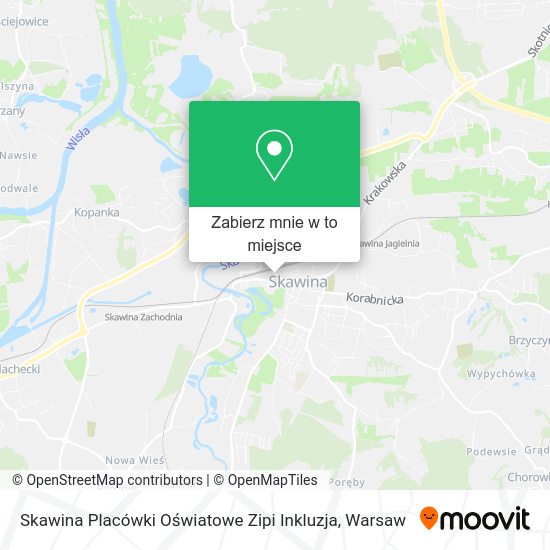 Mapa Skawina Placówki Oświatowe Zipi Inkluzja