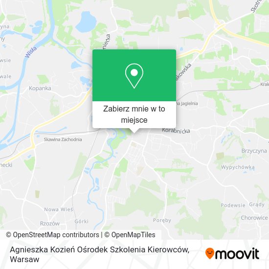 Mapa Agnieszka Kozień Ośrodek Szkolenia Kierowców