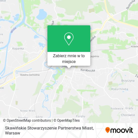 Mapa Skawińskie Stowarzyszenie Partnerstwa Miast