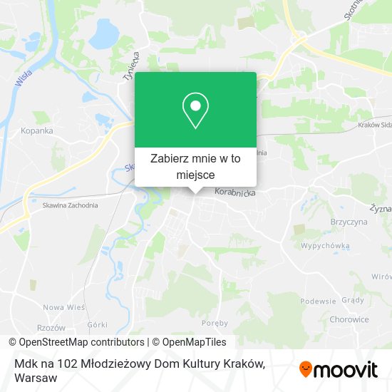 Mapa Mdk na 102 Młodzieżowy Dom Kultury Kraków