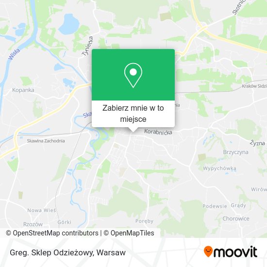 Mapa Greg. Sklep Odzieżowy