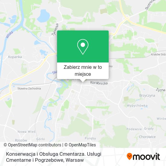 Mapa Konserwacja i Obsługa Cmentarza. Usługi Cmentarne i Pogrzebowe