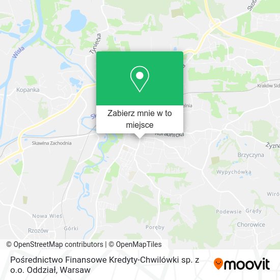 Mapa Pośrednictwo Finansowe Kredyty-Chwilówki sp. z o.o. Oddział