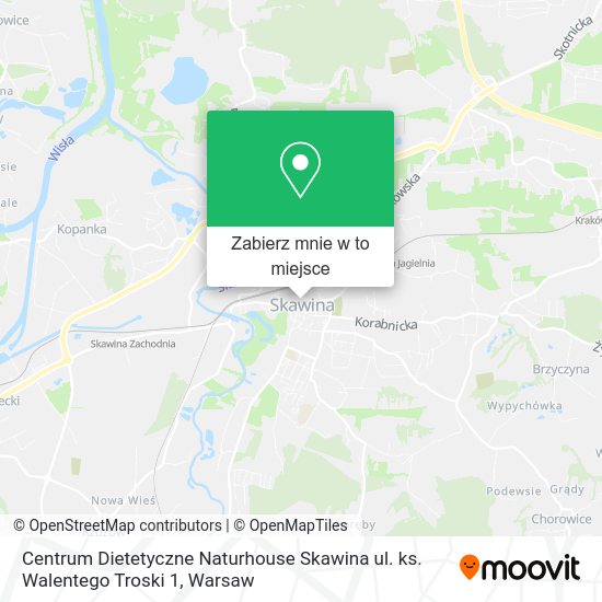 Mapa Centrum Dietetyczne Naturhouse Skawina ul. ks. Walentego Troski 1