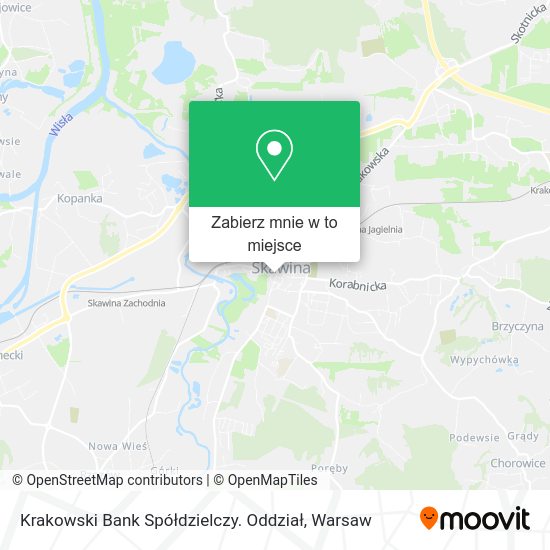 Mapa Krakowski Bank Spółdzielczy. Oddział