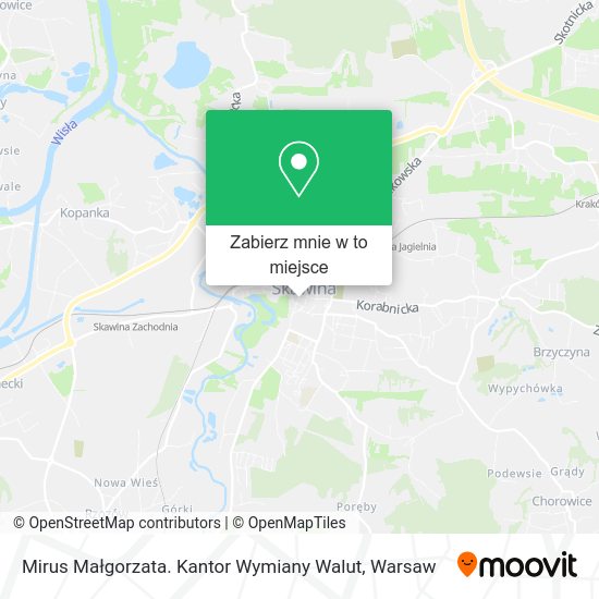 Mapa Mirus Małgorzata. Kantor Wymiany Walut