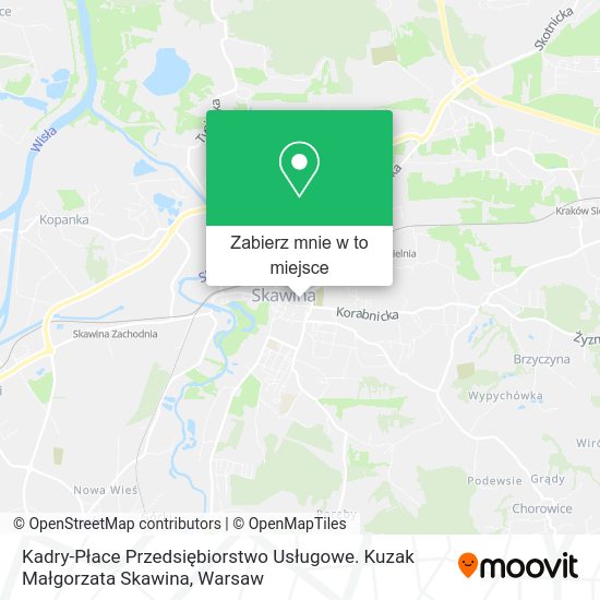 Mapa Kadry-Płace Przedsiębiorstwo Usługowe. Kuzak Małgorzata Skawina