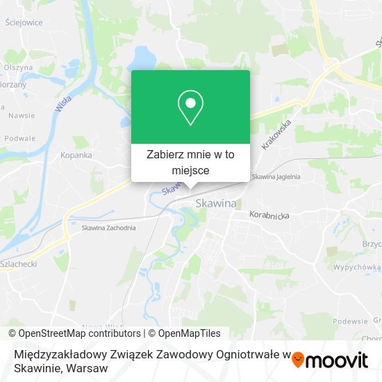 Mapa Międzyzakładowy Związek Zawodowy Ogniotrwałe w Skawinie