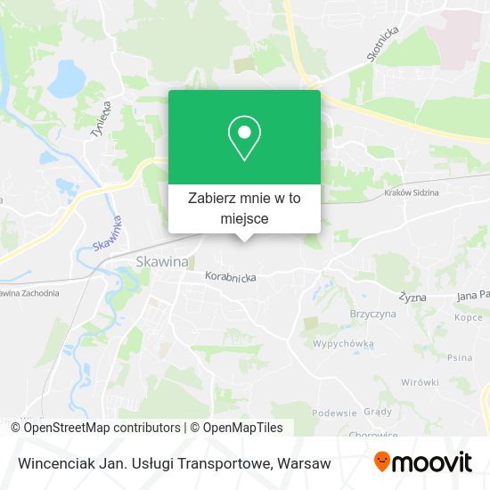 Mapa Wincenciak Jan. Usługi Transportowe