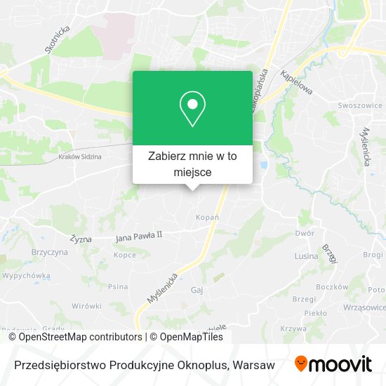 Mapa Przedsiębiorstwo Produkcyjne Oknoplus