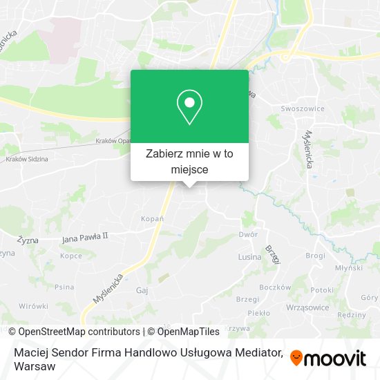 Mapa Maciej Sendor Firma Handlowo Usługowa Mediator
