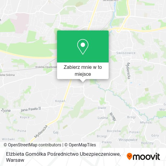 Mapa Elżbieta Gomółka Pośrednictwo Ubezpieczeniowe