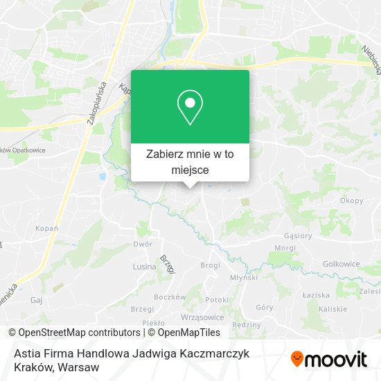 Mapa Astia Firma Handlowa Jadwiga Kaczmarczyk Kraków