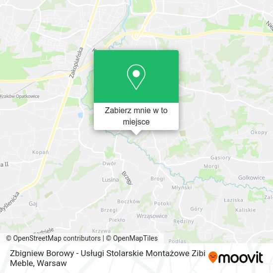 Mapa Zbigniew Borowy - Usługi Stolarskie Montażowe Zibi Meble