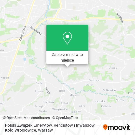 Mapa Polski Związek Emerytów, Rencistów i Inwalidów. Koło Wróblowice