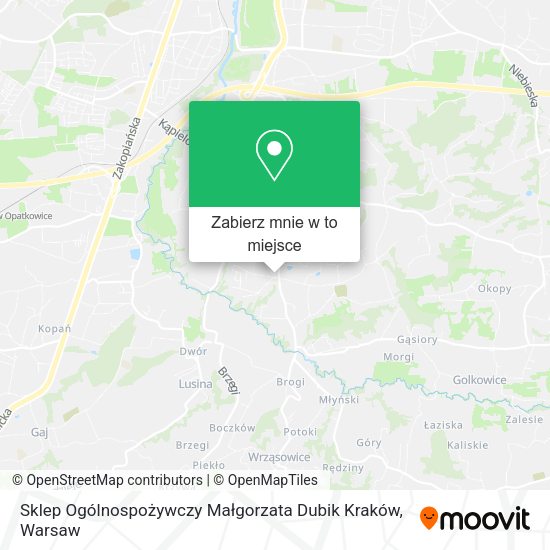 Mapa Sklep Ogólnospożywczy Małgorzata Dubik Kraków