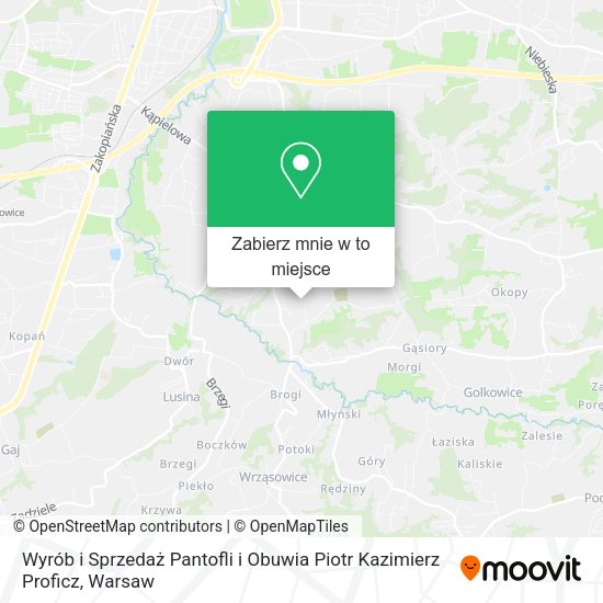 Mapa Wyrób i Sprzedaż Pantofli i Obuwia Piotr Kazimierz Proficz