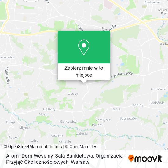 Mapa Arom- Dom Weselny, Sala Bankietowa, Organizacja Przyjęć Okolicznościowych