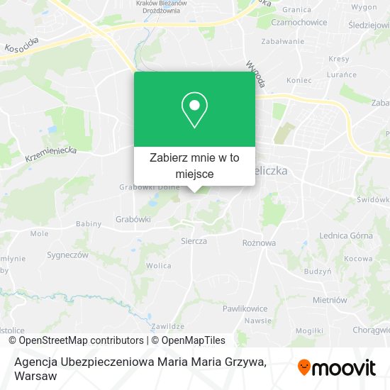 Mapa Agencja Ubezpieczeniowa Maria Maria Grzywa