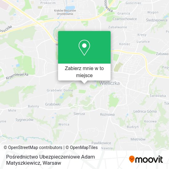 Mapa Pośrednictwo Ubezpieczeniowe Adam Matyszkiewicz