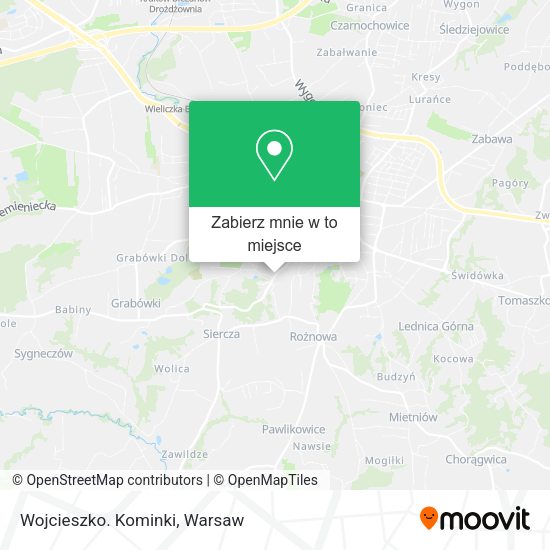 Mapa Wojcieszko. Kominki