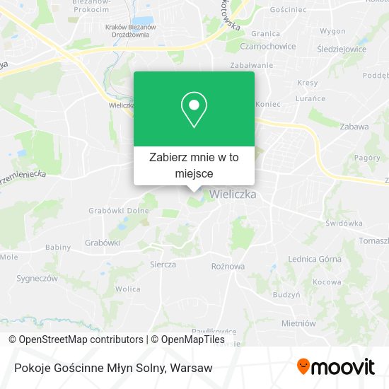 Mapa Pokoje Gościnne Młyn Solny