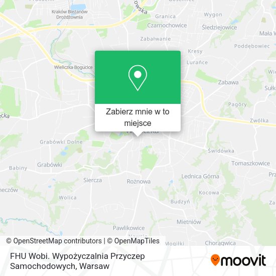 Mapa FHU Wobi. Wypożyczalnia Przyczep Samochodowych