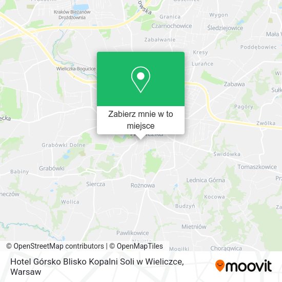 Mapa Hotel Górsko Blisko Kopalni Soli w Wieliczce