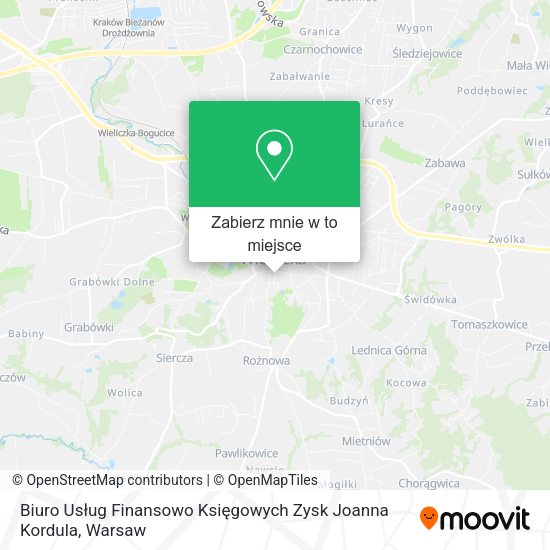 Mapa Biuro Usług Finansowo Księgowych Zysk Joanna Kordula