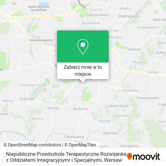 Mapa Niepubliczne Przedszkole Terapeutyczne Rozwijanka z Oddziałami Integracyjnymi i Specjalnymi