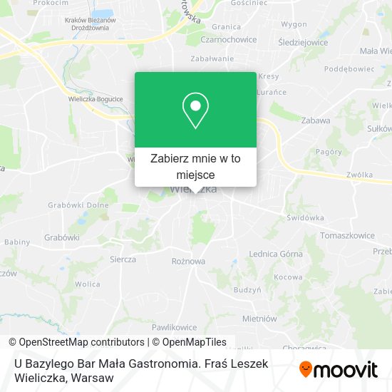 Mapa U Bazylego Bar Mała Gastronomia. Fraś Leszek Wieliczka