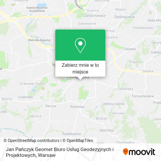 Mapa Jan Pańczyk Geomet Biuro Usług Geodezyjnych i Projektowych