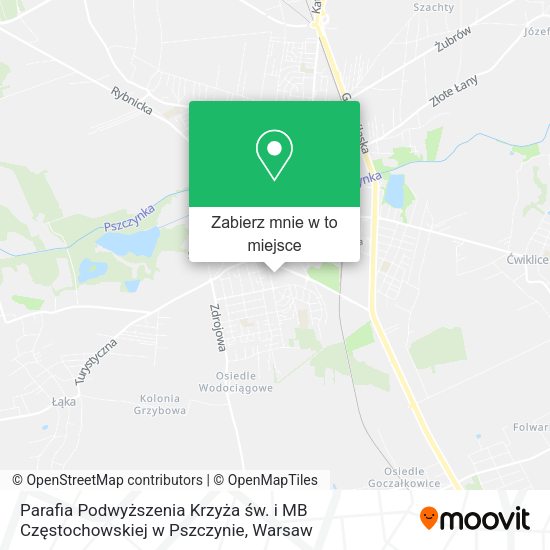 Mapa Parafia Podwyższenia Krzyża św. i MB Częstochowskiej w Pszczynie