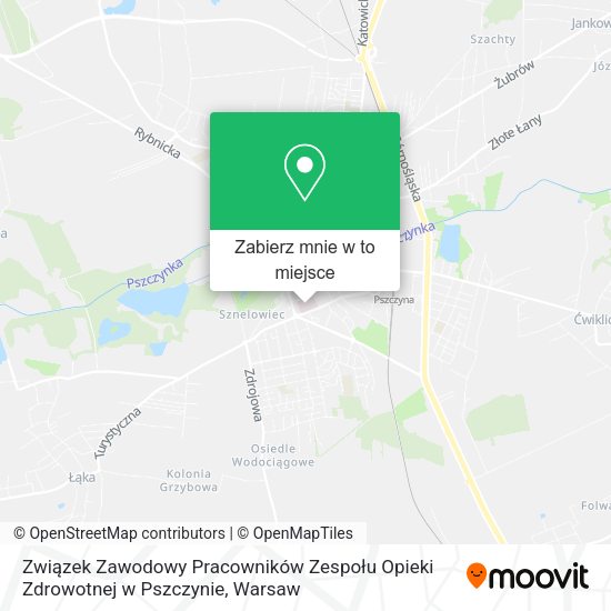 Mapa Związek Zawodowy Pracowników Zespołu Opieki Zdrowotnej w Pszczynie