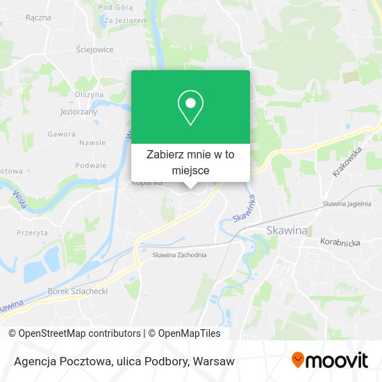 Mapa Agencja Pocztowa, ulica Podbory