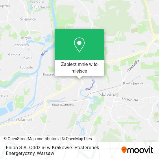 Mapa Enion S.A. Oddział w Krakowie. Posterunek Energetyczny