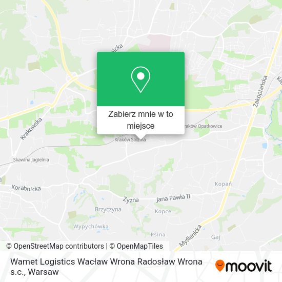 Mapa Wamet Logistics Wacław Wrona Radosław Wrona s.c.