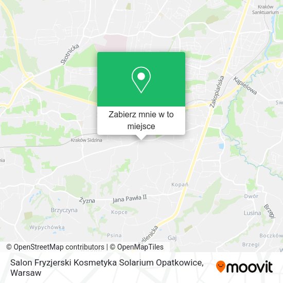 Mapa Salon Fryzjerski Kosmetyka Solarium Opatkowice