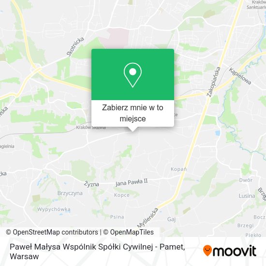 Mapa Paweł Małysa Wspólnik Spółki Cywilnej - Pamet