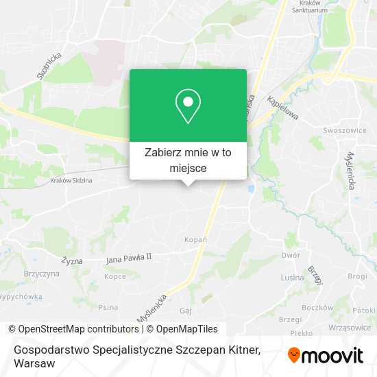 Mapa Gospodarstwo Specjalistyczne Szczepan Kitner